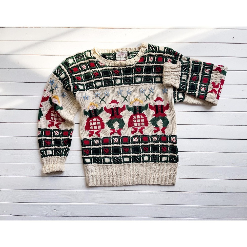 vtg Susan Bristol German Oktoberfest‎ novelty hand knit sweater